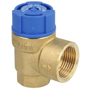 Safety valve f. water, ½", 6 bar