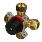 Heating mixer clamp ring &Oslash; 15 mm brass 4-way version kvs 2.5
