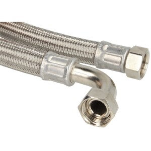 Connecting hose 500 mm (DN 25) 1" IT x 1" IT (90° elbow) zinc-coated