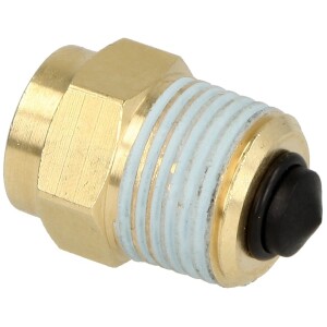 Mounting valve 3/8" IT x 1/2" ET brass self-sealing for pressure gauges