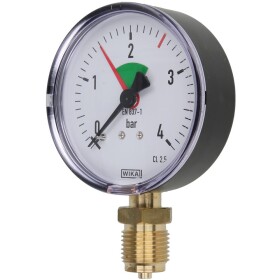 Heating pressure gauge 0-4 bar 1/2" radial 80 mm