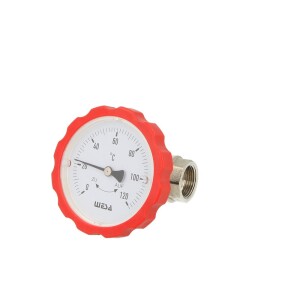 WESA-ISO-Therm robinet à bille rouge 3/4" FF poignée thermomètre