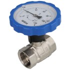 WESA-ISO-Therm ball valve blue 1&quot; IT thermometer handle