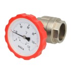 WESA-ISO-Therm pump ball valve 1&frac14;&quot; SKB with thermometer handle red