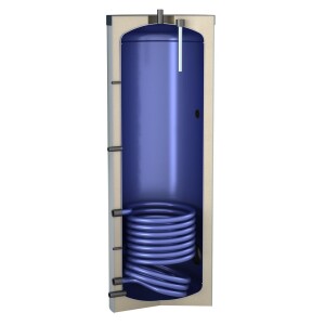 OEG hot water storage tank 300 litres with 1 smooth-pipe heat exchanger