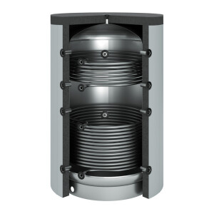 OEG buffer storage tank 3,000 litres with 2 smooth-pipe heat exchangers