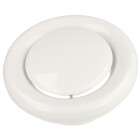 Air outlet valve, &Oslash; 150 mm, white mounting frame and seal ring