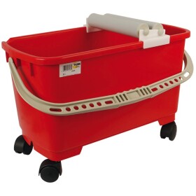 Bucket with two washing rolls and 4 wheels