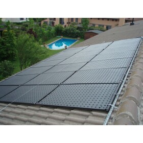 Solar absorber complete set up to 32 m&sup2; water surface