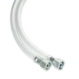 Transparent hose, 1000 mm, b/s DIN DI + LN G 3/8"