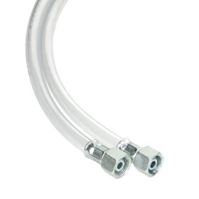 Transparent hose, 1000 mm, b/s DIN DI + LN G 3/8&quot;