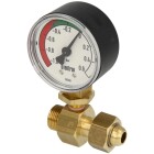 Ficon underpressure gauge with lock nut + inner cone for connection to filter