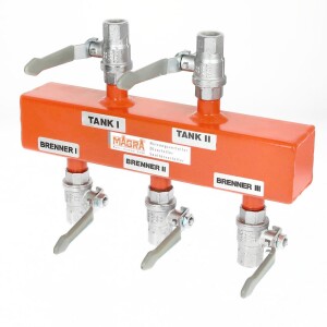 Single-line distributor 1/2", 2 tanks, 3 burners