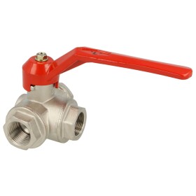 Three-way socket ball valve PN 16, L bore, R 3/4&quot;