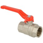 Brass ball valve 1 1/2&quot; IT/IT, MS 58 with steel lever, red, PN 30