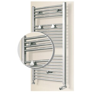 OEG bathroom radiator set Bahama white 375 W curved