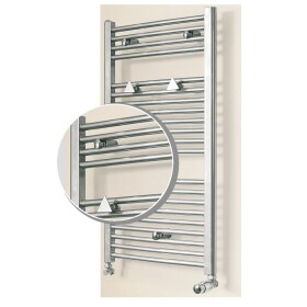 OEG bathroom radiator set Bahama white 375 W curved