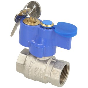 Brass ball valve 3/4" IT/IT, DN 20 with wing handle, two locks
