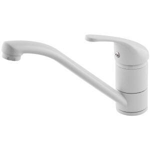 Single lever sink mixer "Cento" white - enclosed lever