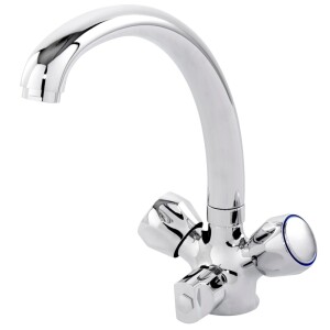 Two-handle sink mixer "Doble", chrome with dishwasher connection