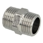 Double nipple ET/ET 3/8&quot; with hexagon chrome-plated brass