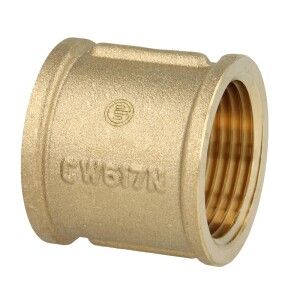 Double socket IT/IT 1" brass bright