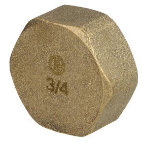 Cap IT 3/4&quot; with hexagon brass bright