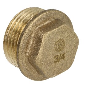 Plug ET 3/4&quot; with hexagon brass bright
