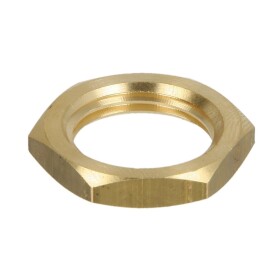 Lock nut 1 1/2&quot; IT with hexagon brass bright