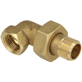 Elbow union 90&deg; IT/ET 1&quot; flat-sealing brass bright