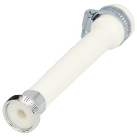 Hose without aerator with clamp, white plastic, PU 1
