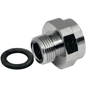 Réduction 1/2" FF x 3/8" FM métal chromé, EMB 1 pièce