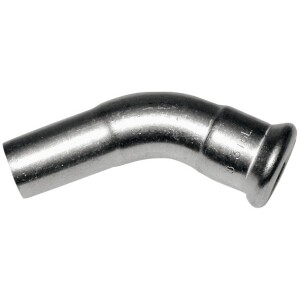 Stainless steel press fitting bend 45° 15 mm F/M with M-contour