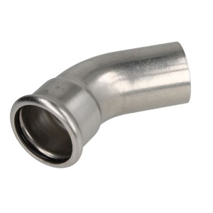 Stainless steel press fitting bend 45° 28 mm F/M with M-contour