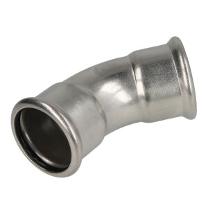 Stainless steel press fitting bend 45° 28 mm F/F with M-contour
