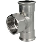 Stainless steel press fitting T-piece outlet 35x3/4&quot;x35 F/IT/F with M-contour