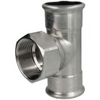 Stainless steel press fitting T-piece outlet 54x3/4&quot;x54 F/IT/F with M-contour