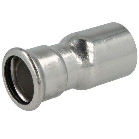 Stainless steel press fitting reducer 22 x 15 mm M/F with...