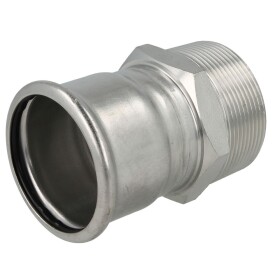 Stainless steel press fitting adapter 22 mm I x 1/2"...