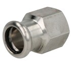 Stainless steel press fitting adapter socket 15 mm I x 1/2&quot; IT with M-contour