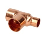 Soldered fitting copper T-piece reduced 22 x 16 x 16 mm