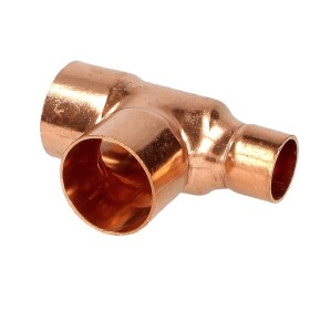 Soldered fitting copper T-piece reduced 28 x 28 x 22 mm