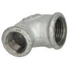Malleable cast iron fitting elbow 90&deg; reducing 3/4&quot; x 3/8&quot; IT/IT