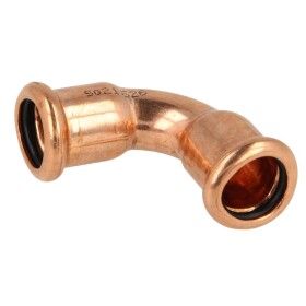 Press fitting copper elbow 90° 22 mm F/F contour M