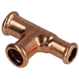 Press fitting copper T-piece reducing 22 x 15 x 18 mm (countour M)