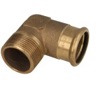 Press fitting copper elbow 90&deg; 15 mm x 3/8&quot; ET (contour M)