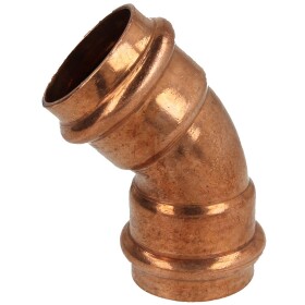 Press fitting copper elbow 45° 15 mm F/F contour V