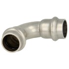 Stainless steel pressfitting elbow 90&deg; 35 mm F/F with V-contour