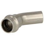 Stainless steel press fitting elbow 45&deg; 22 mm F/M V-contour