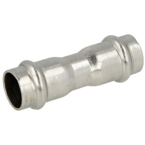 Stainless steel press fitting sleeve 18 mm F/F with V-contour